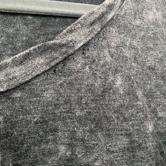 Pam & Gela Distressed Gray Graphic T Shirt Oversized Off Shoulder Tee Large NWT - Picture 8 of 14